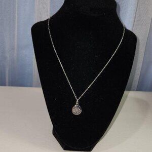 Layers Silver toned Sunburst Disc Layers Necklace